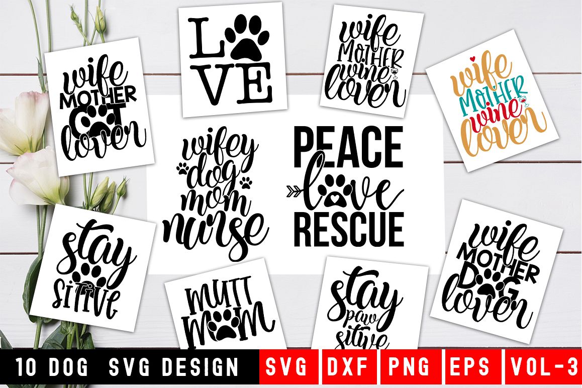 Dog SVG Bundle|10 Designs|Pet Mom Bundle example image 1