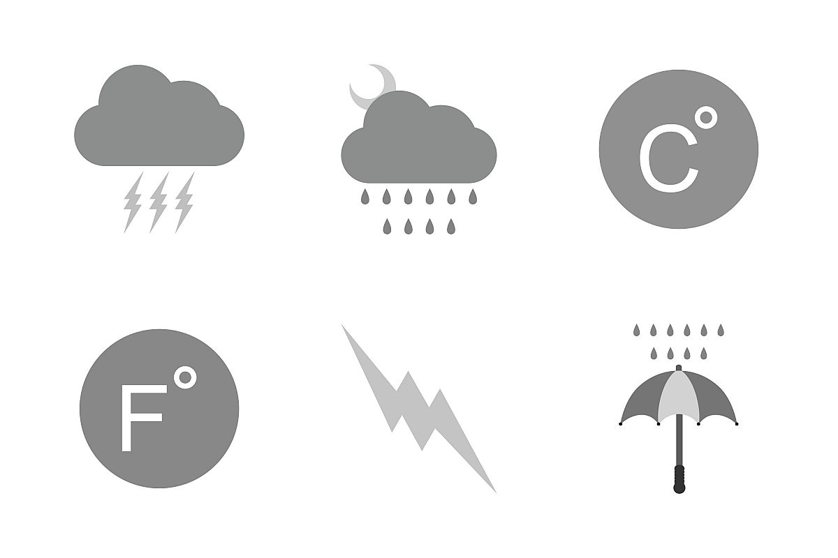 Set Of Weather And Season Icons example image 1