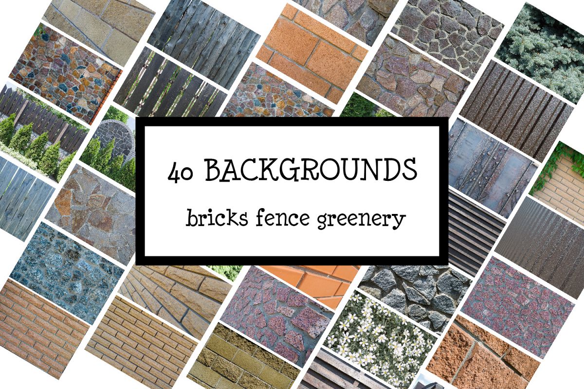 Bricks, fence and greenery example image 1