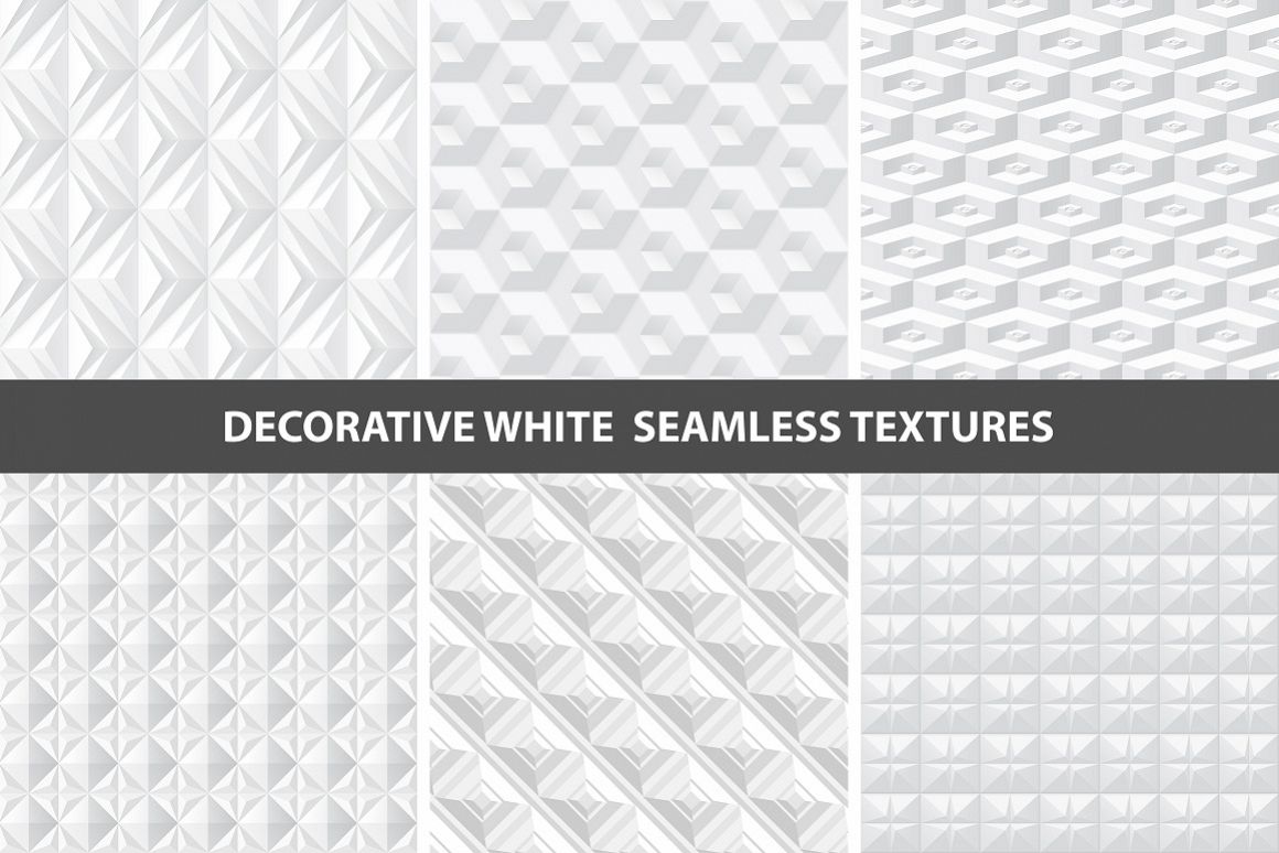 White geometric 3d seamless textures example image 1