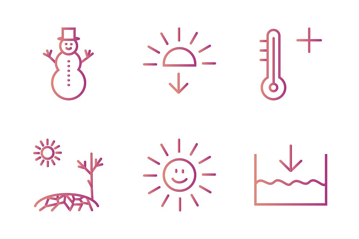 Set Of Weather And Season Icons example image 1