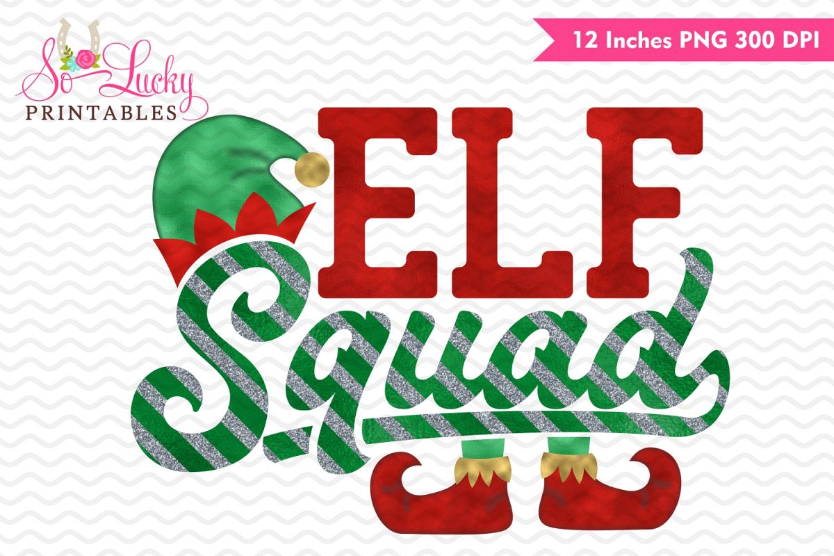 Elf Squad watercolor sublimation design example image 1