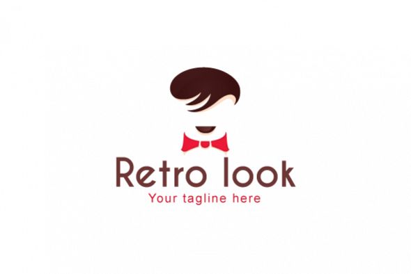 Retro Look - Mens Saloon Stock Logo Template example image 1