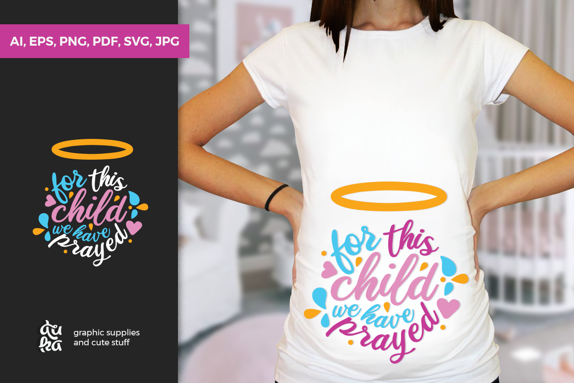 Pregnancy Announcement SVG Cut Files - For this child example image 1