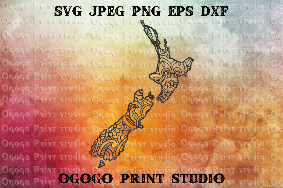 New Zealand SVG, Zentangle SVG, Home svg, Travel svg,Mandala example image 1
