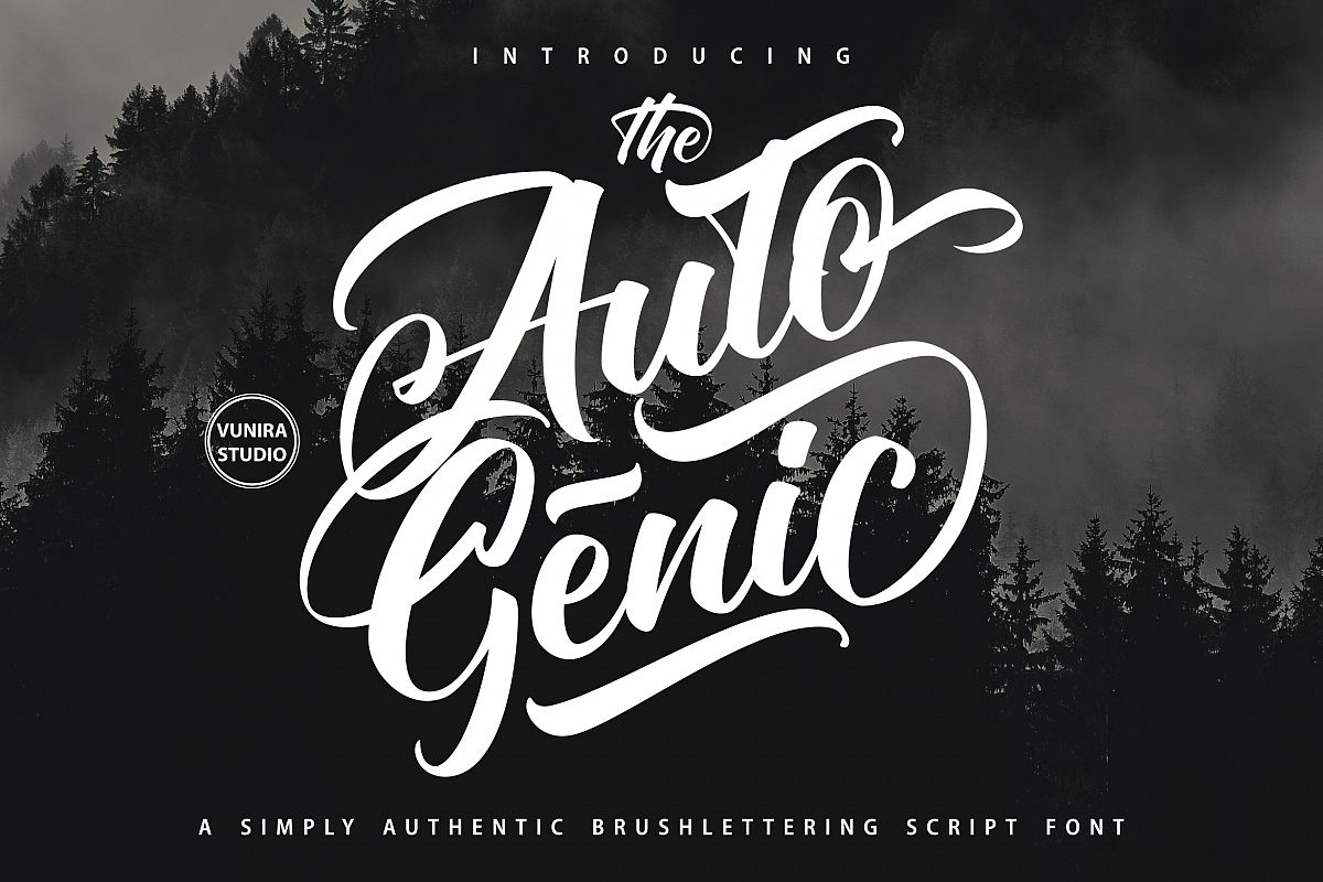 Autogenic | Brush Lettring Font example image 1