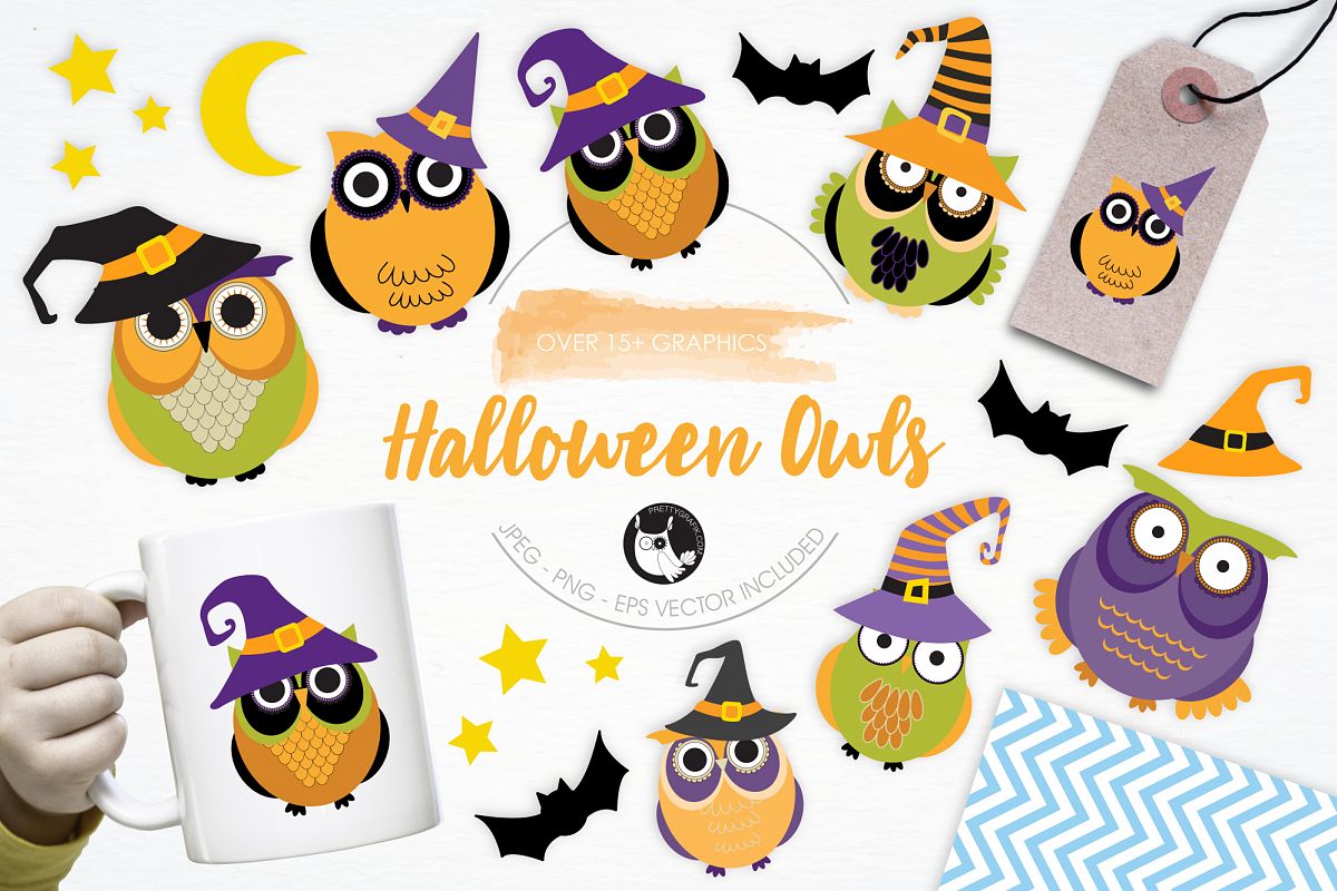 Halloween Owls graphics and illustrations example image 1