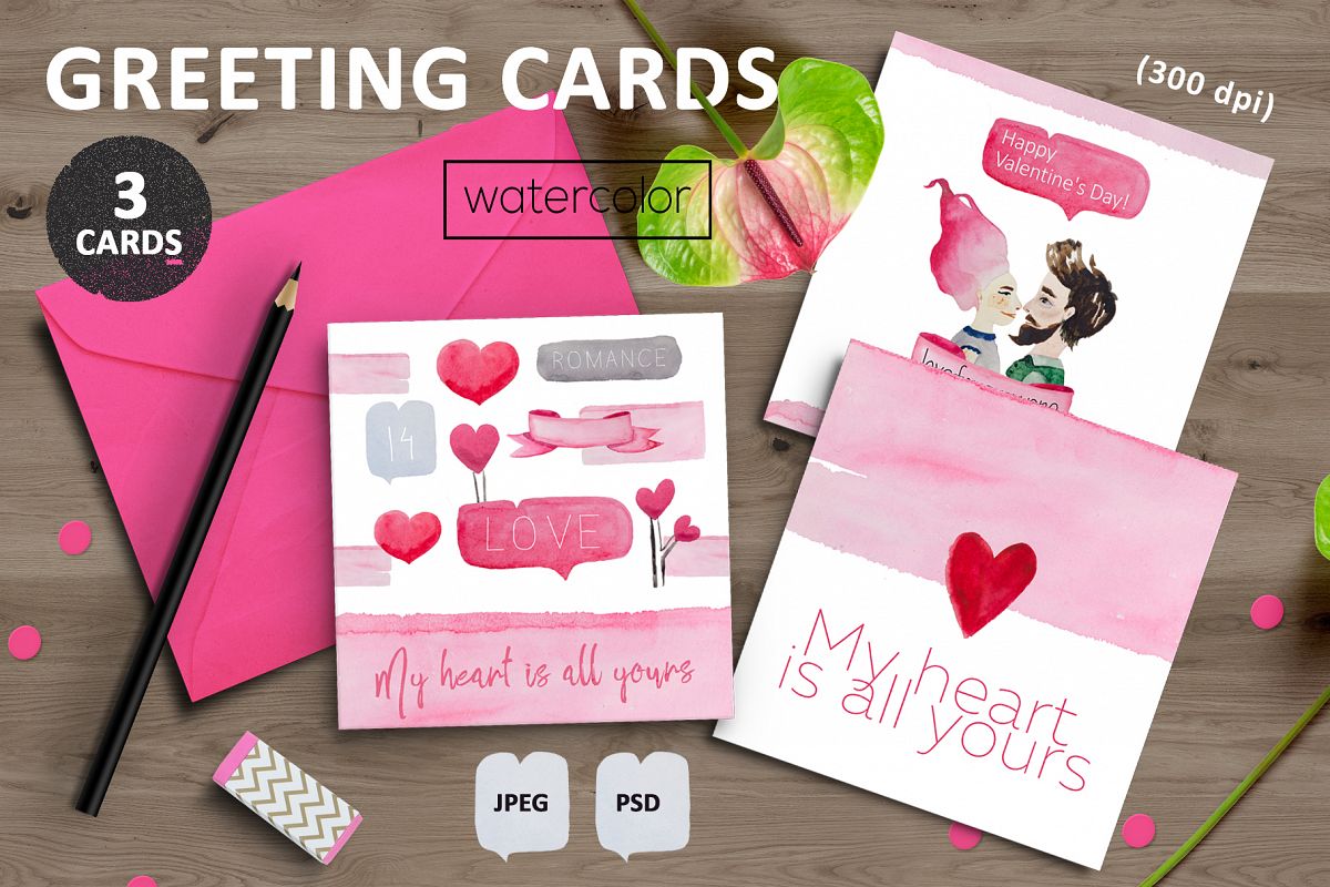 Greeting card designs for Valentine's day example image 1