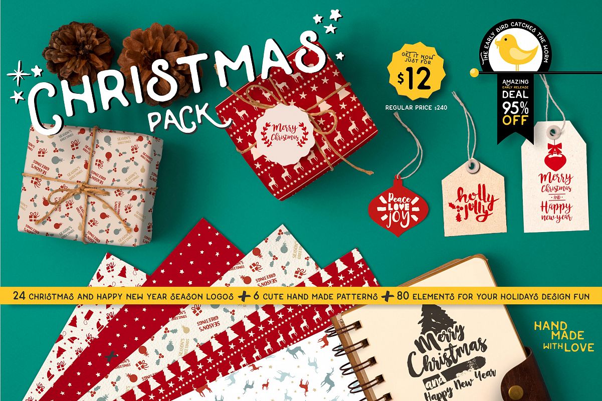 INTRO SALE 95% OFF! NEW Christmas quotes pack example image 1
