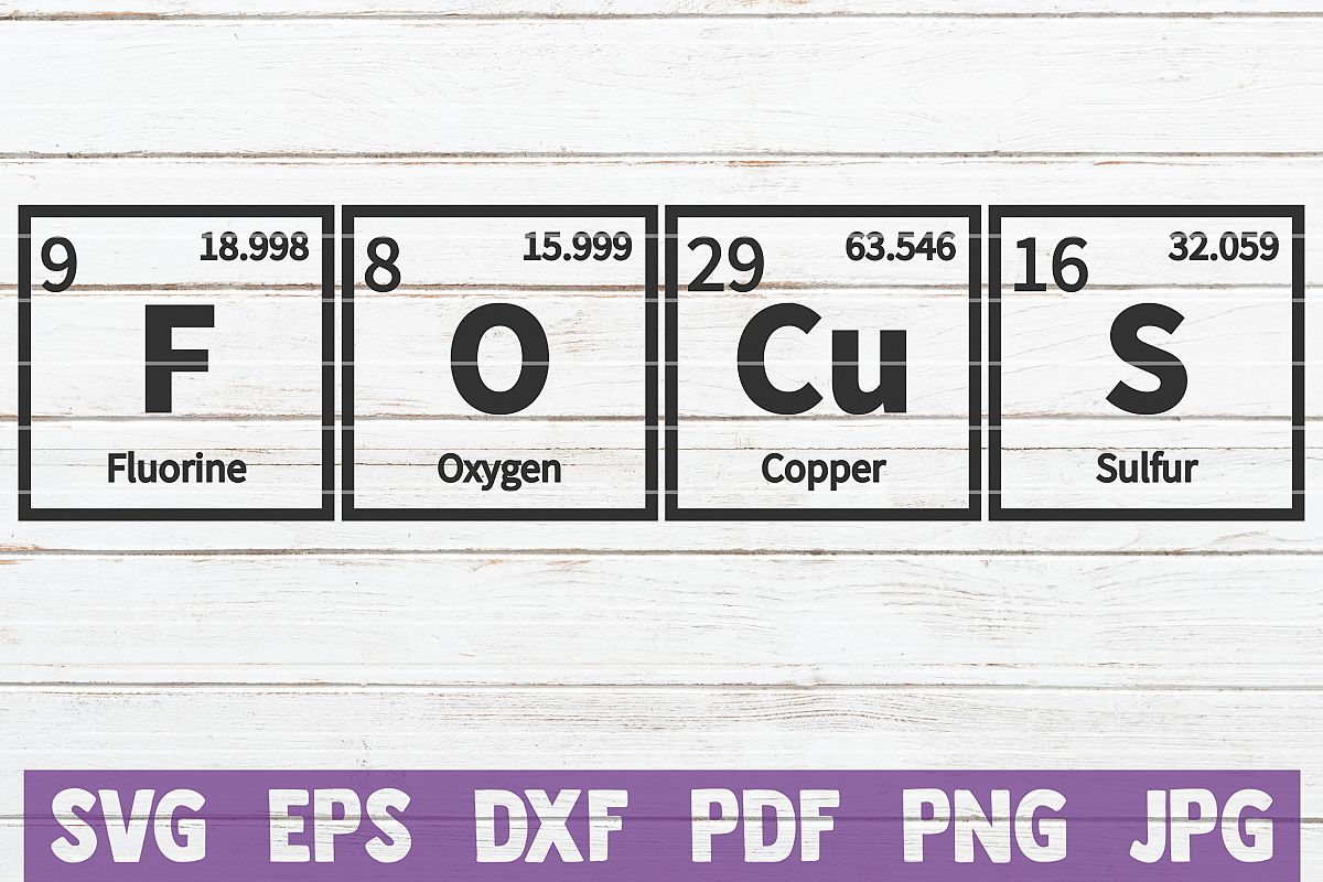 Focus Periodic Table SVG Cut File | commercial use example image 1