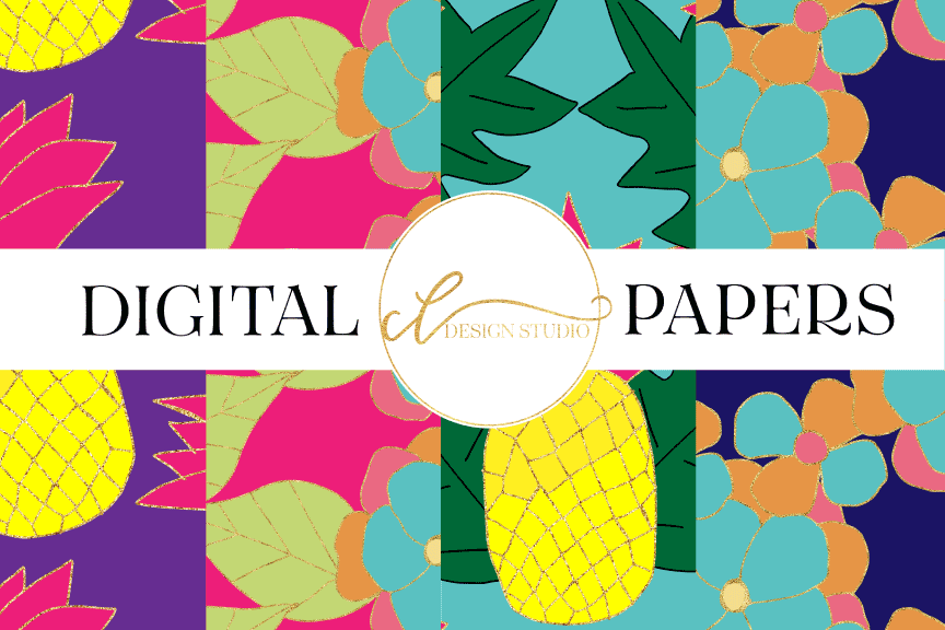 Tropical Funland Digital Papers example image 1