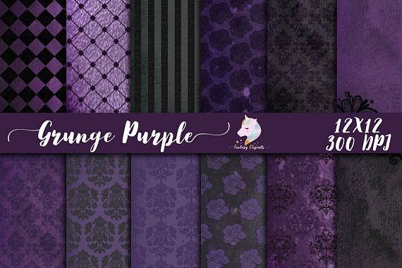 Grunge Purple Digital Paper example image 1