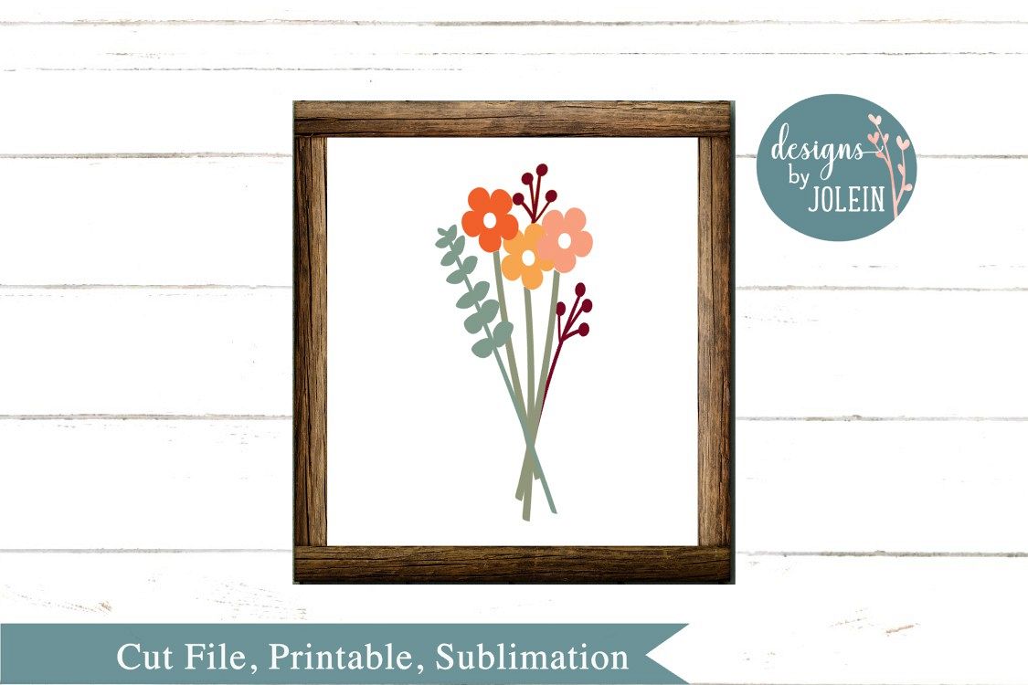 Autumn Floral Bouquet SVG, png, eps, sublimation, dxf, jpeg example image 1