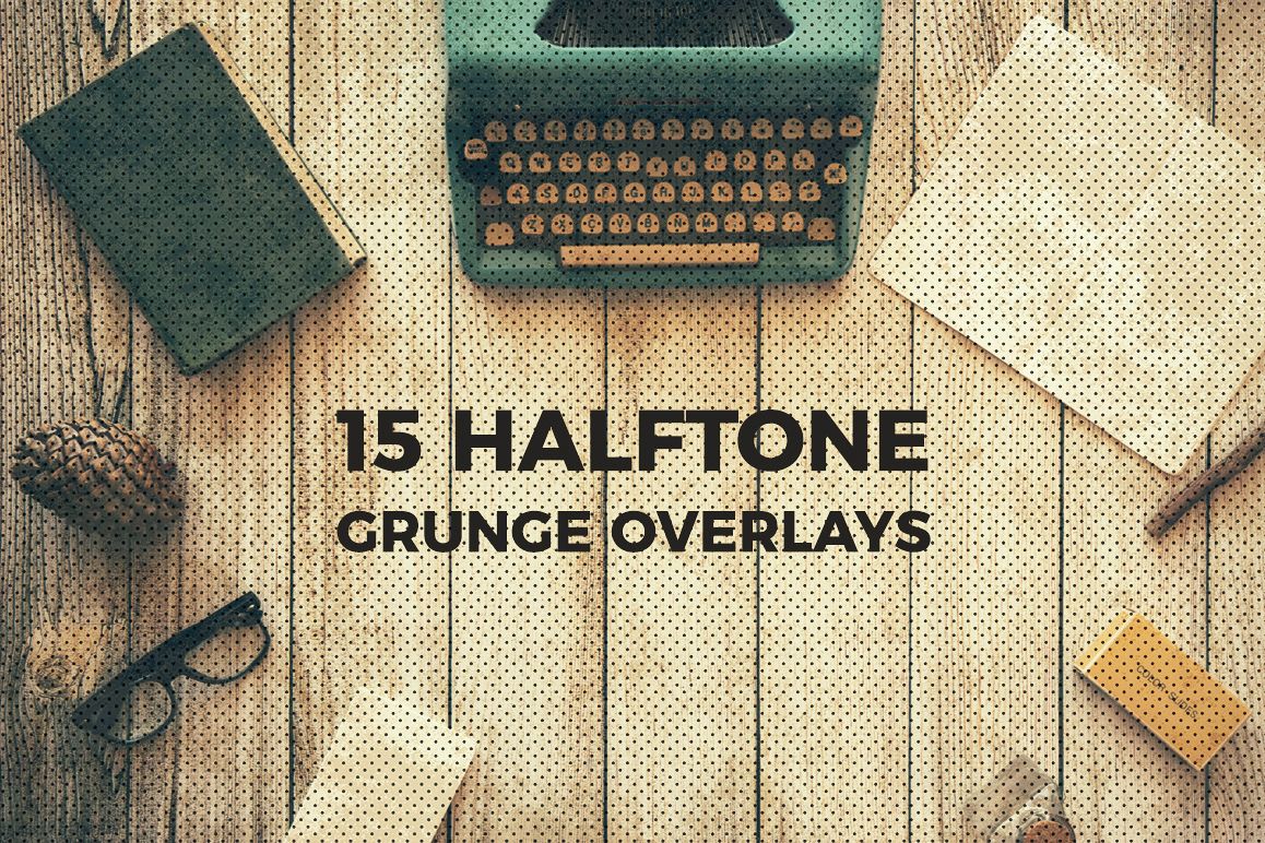 Halftone and Grunge Overlays example image 1