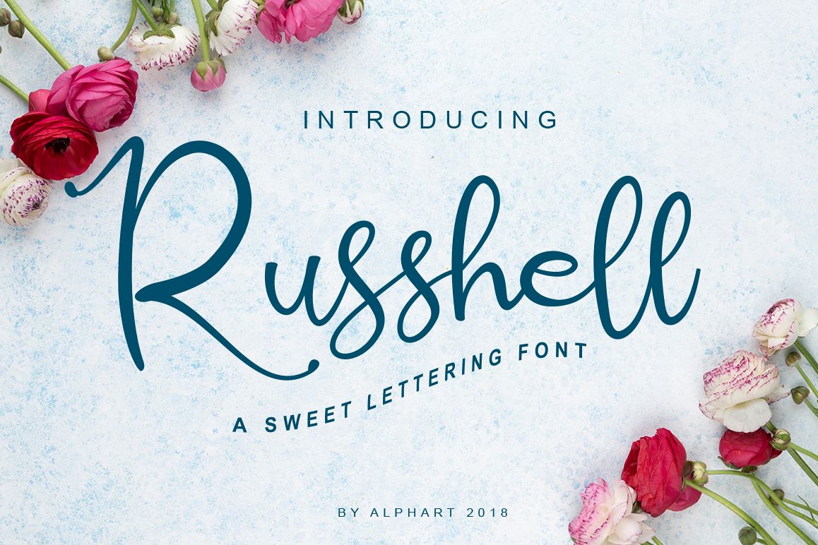 Russhell a sweet lettering font example image 1