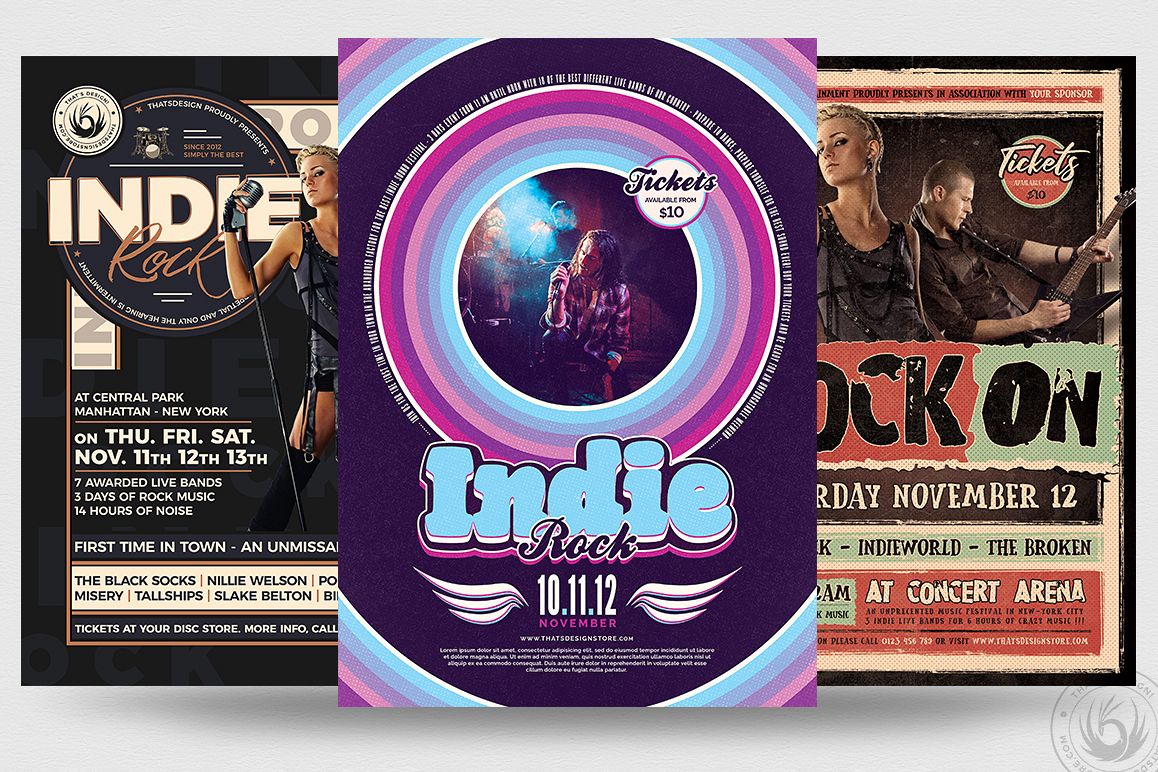 Indie Rock Flyer Bundle example image 1