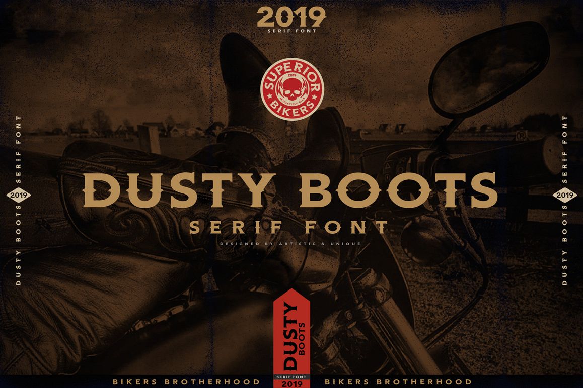 DUSTY BOOTS Serif font example image 1