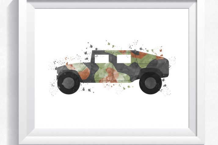 Military Car Print Hummer Printable Wall Art Army Boy Room Mlitary