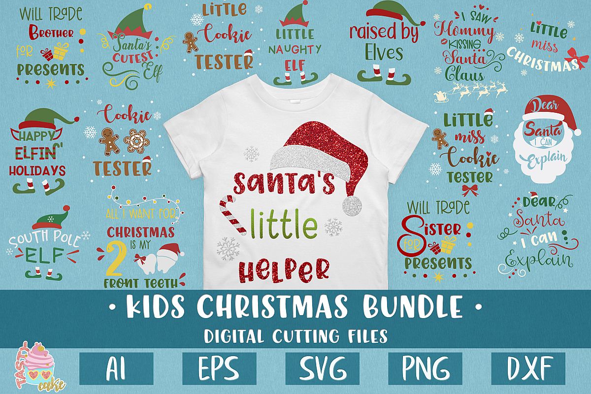 Download Kids Christmas Bundle Svg Christmas Shirt Design Cut File PSD Mockup Templates