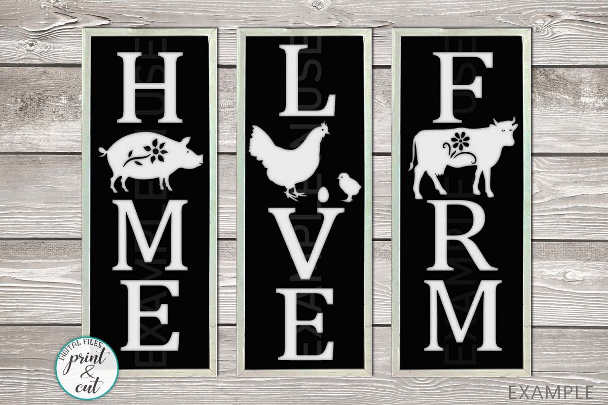 Farm Love Home Vertical Porch signs bundle svg templates example image 1