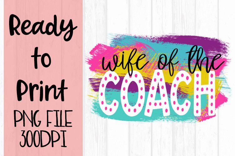 Wife of the Coach Bright Preppy Design Ready to Print example image 1
