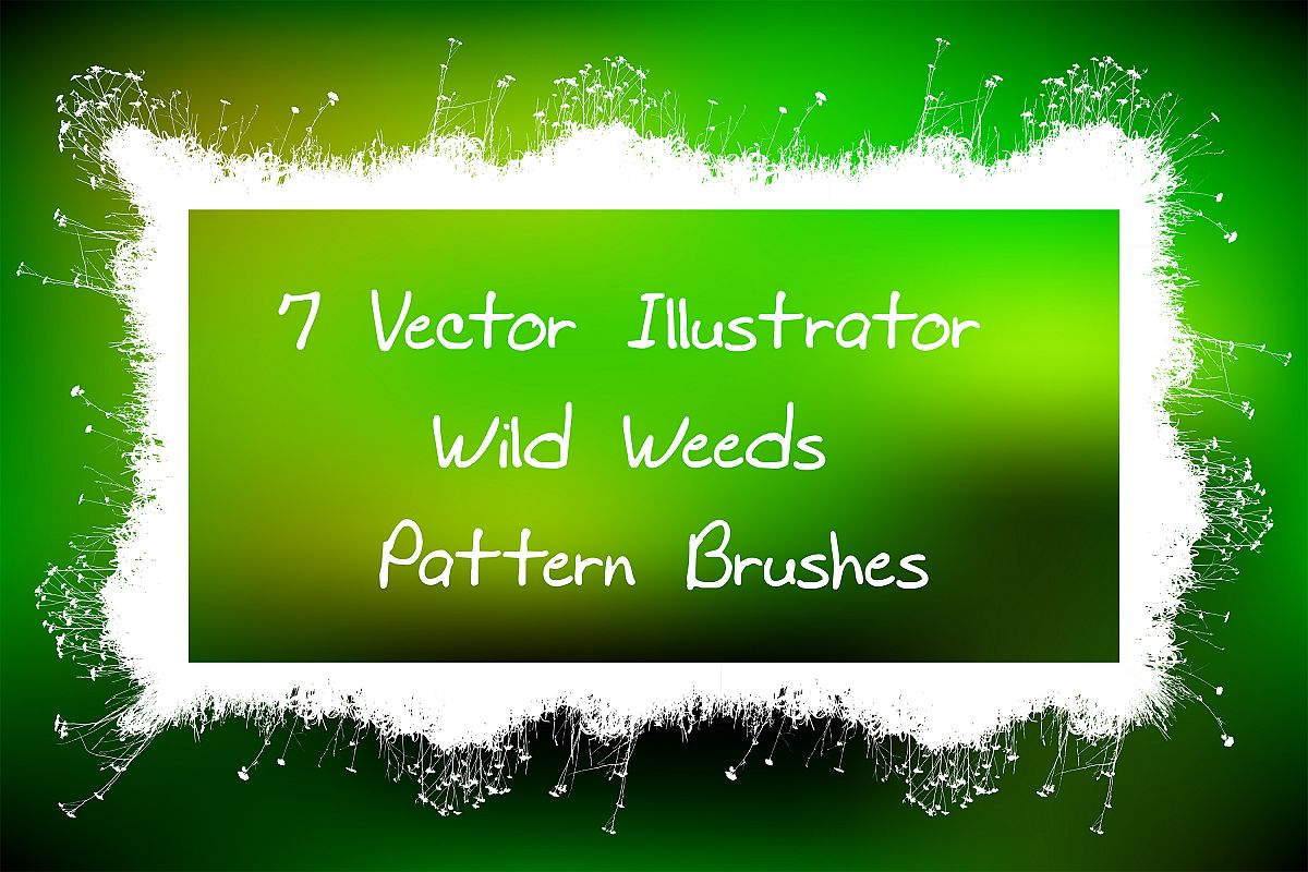 Wild Weeds-Natural Eco Grass Illustrator Pattern Brushes example image 1