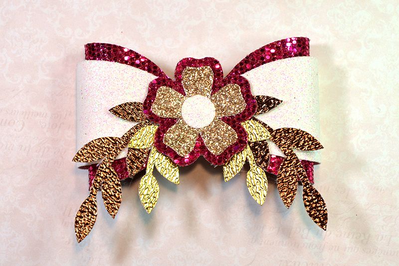 Hair bow template SVG, DIY leather bow template example image 1