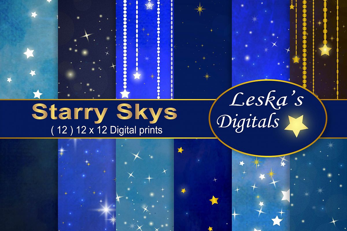 Download Starry Sky Digital Paper (18653) | Backgrounds | Design ...