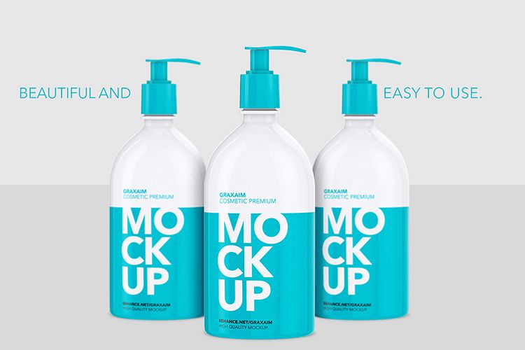 Shampoo Bottle with Lotion Pump 500ml - Mockup example image 1