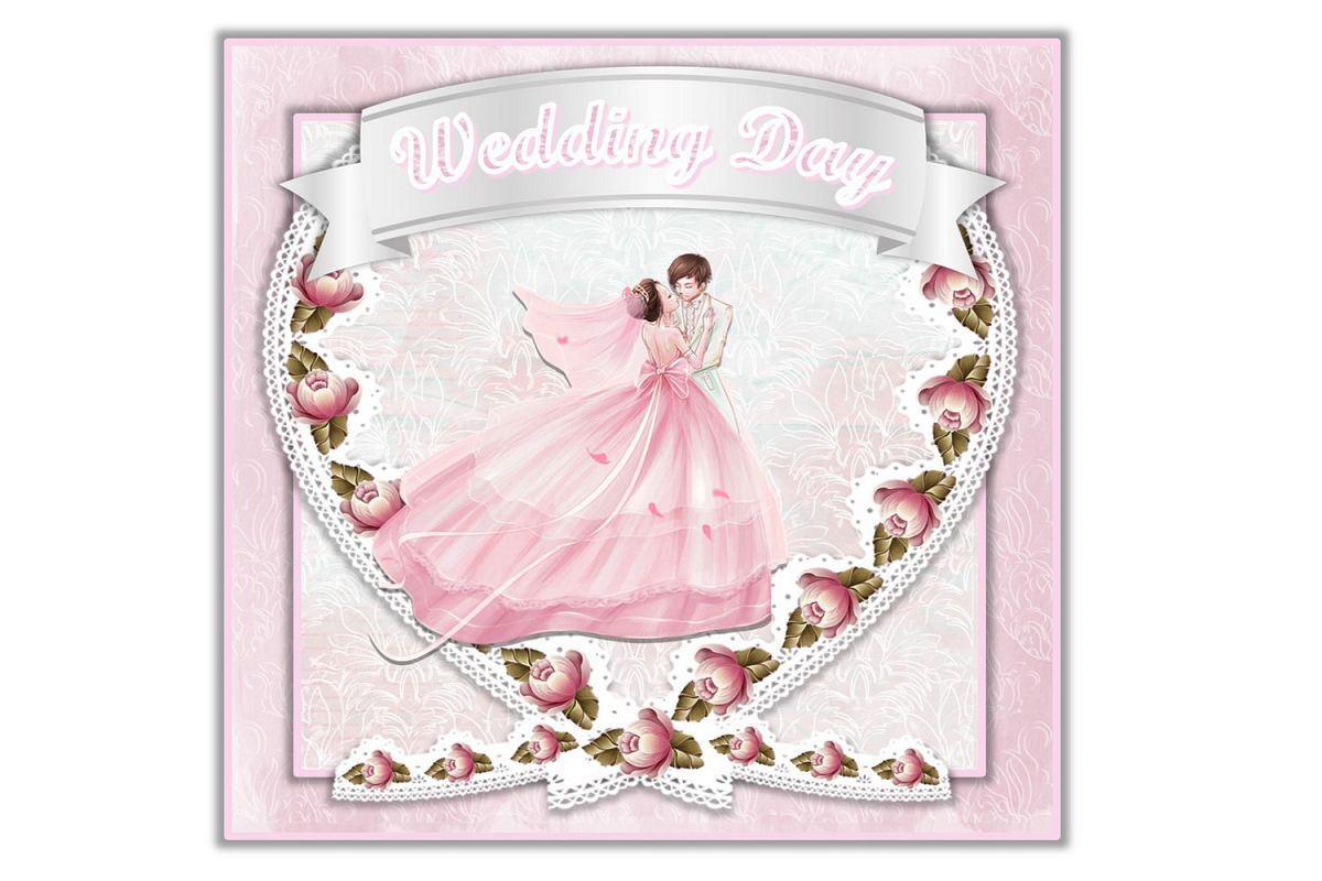 SVG Wedding Card All Components Cuttings Files PNG and SVG example image 1