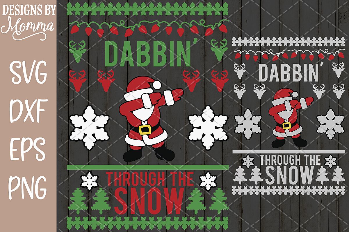 Dabbin' through the Snow Santa SVG example image 1