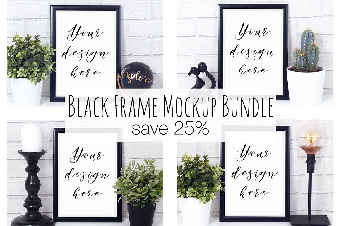 Black Frame Mockup Photography Bundle example image 1