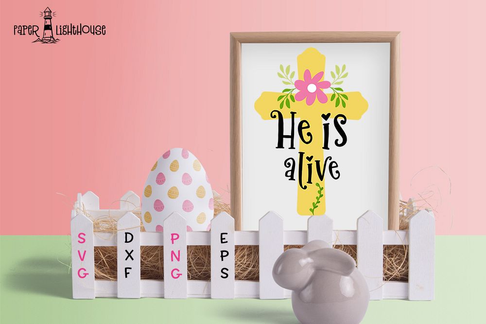 He is alive - Easter svg cut file, clipart, printable example image 1