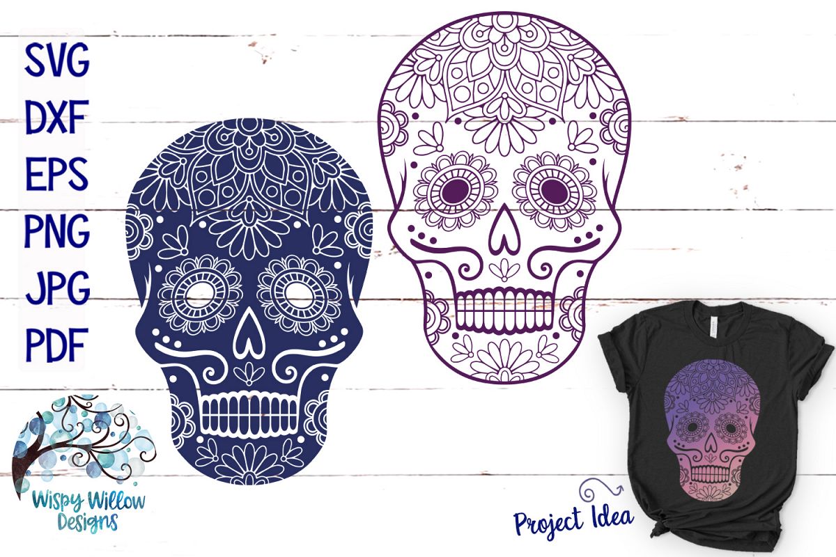 Sugar Skull SVG Cut Files example image 1