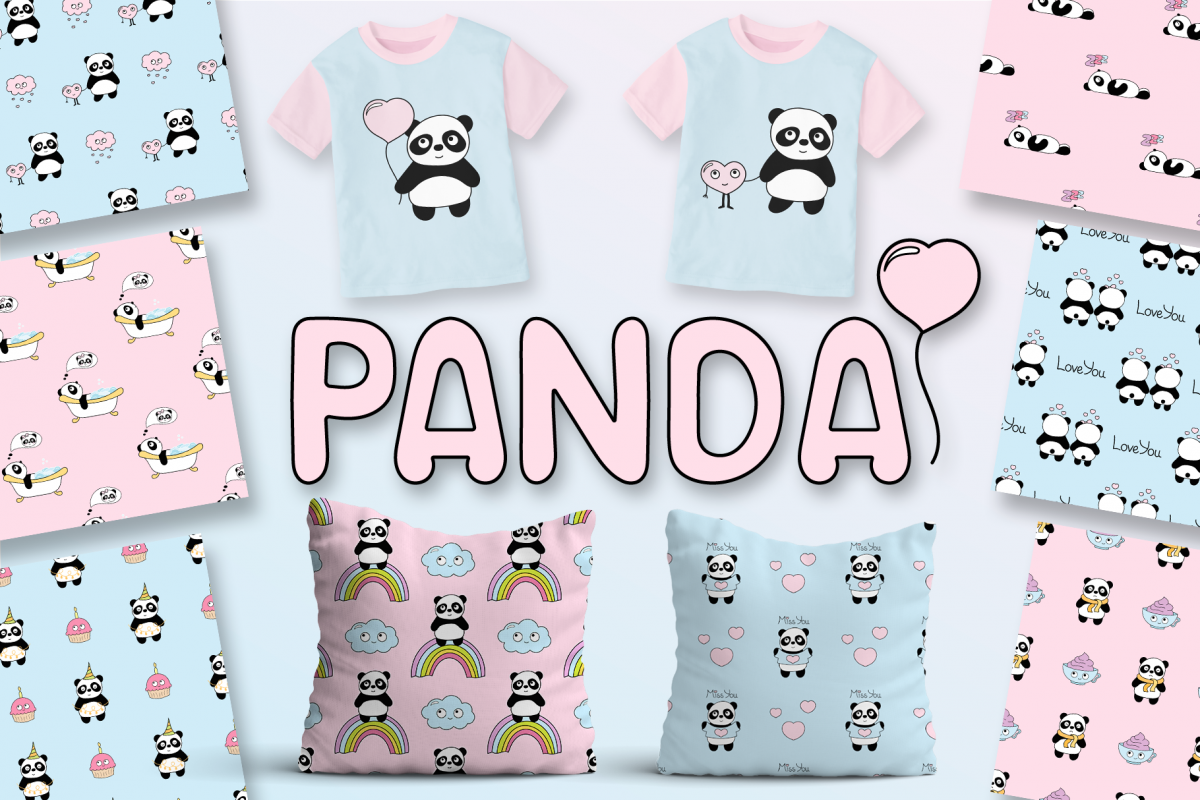 Cute Panda (100005) | Illustrations | Design Bundles