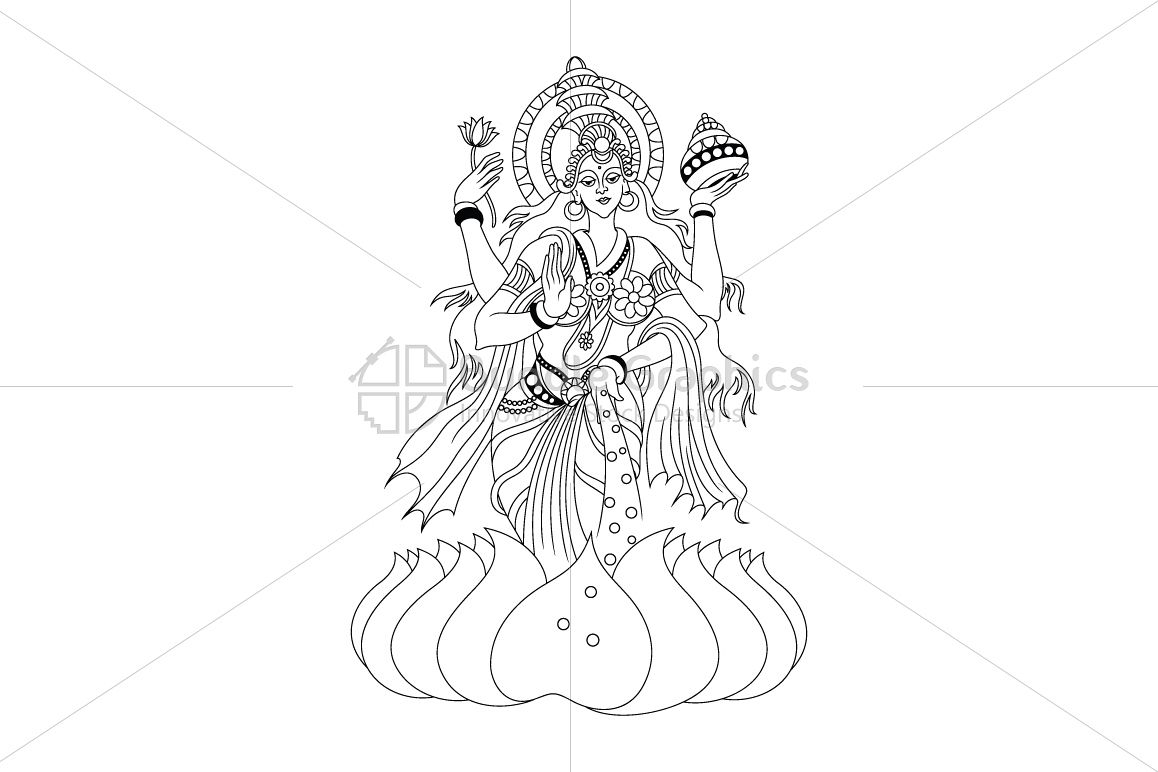 Hindu Goddess Lakshmi - Illustration example image 1
