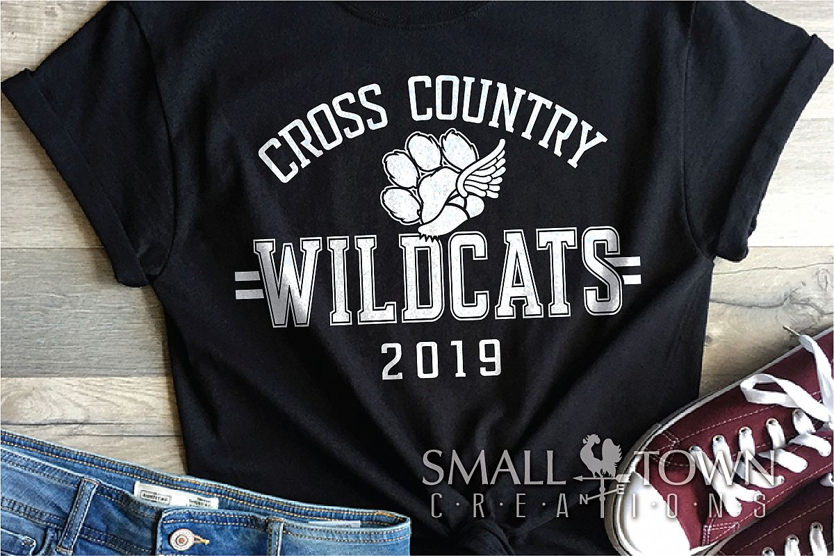 Wildcat Cross Country, Paw Print, PRINT, CUT & DESIGN example image 1