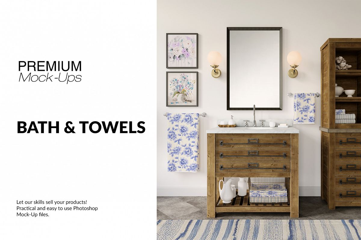 Bath Towels Mockup Set example image 1