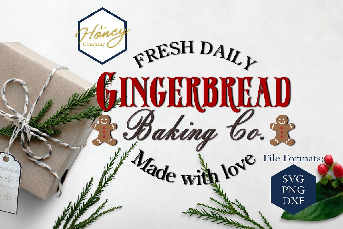 Gingerbreadr SVG DXF PNG Christmas Clipart Cutting File example image 1