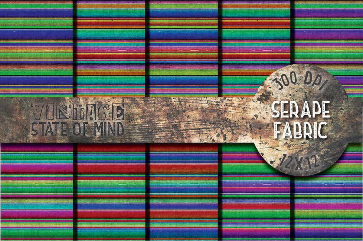 Serape Fabric Digital Papers example image 1