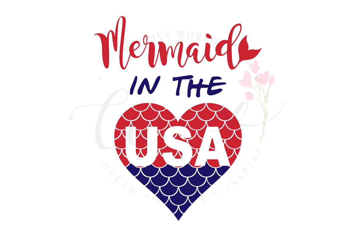 Mermaid in the USA SVG | Mermaid in the USA | Mermaid svg example image 1