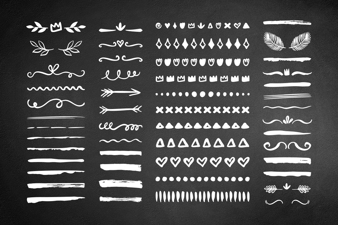 50 Hand drawn borders dividers set example image 1