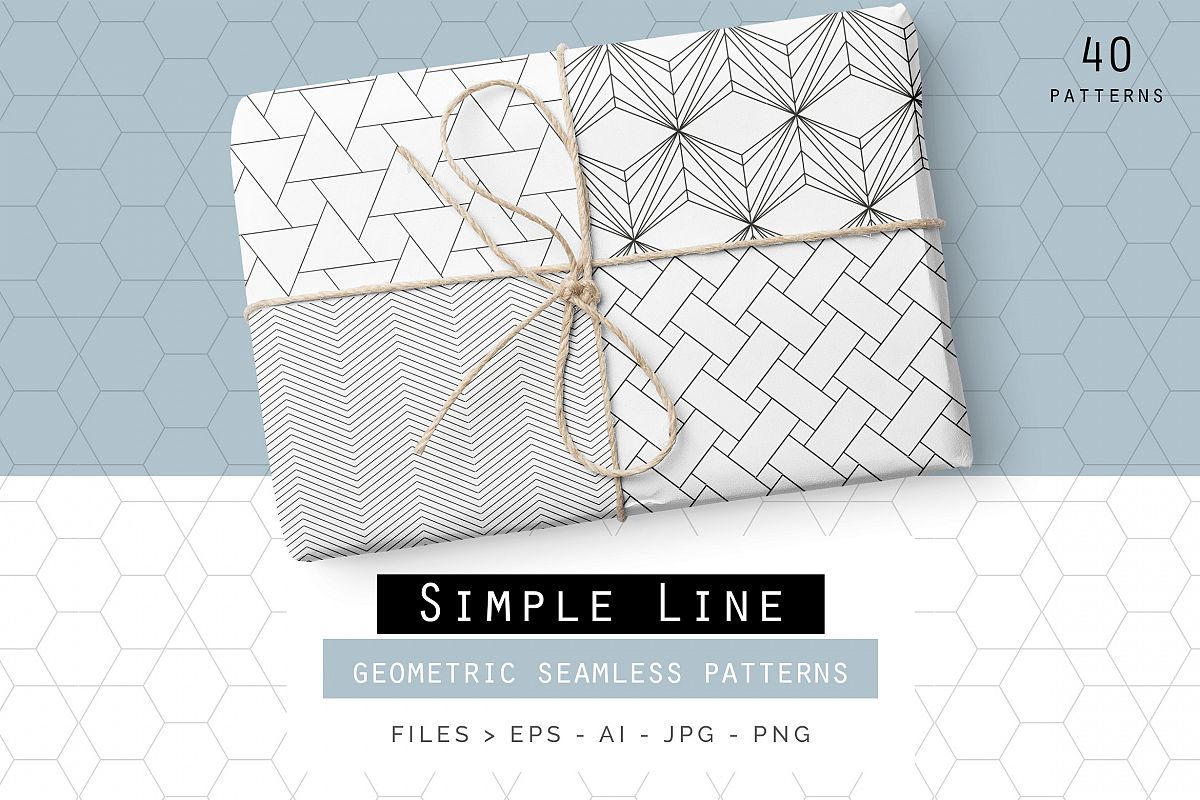 Simple Line Geometric Patterns example image 1