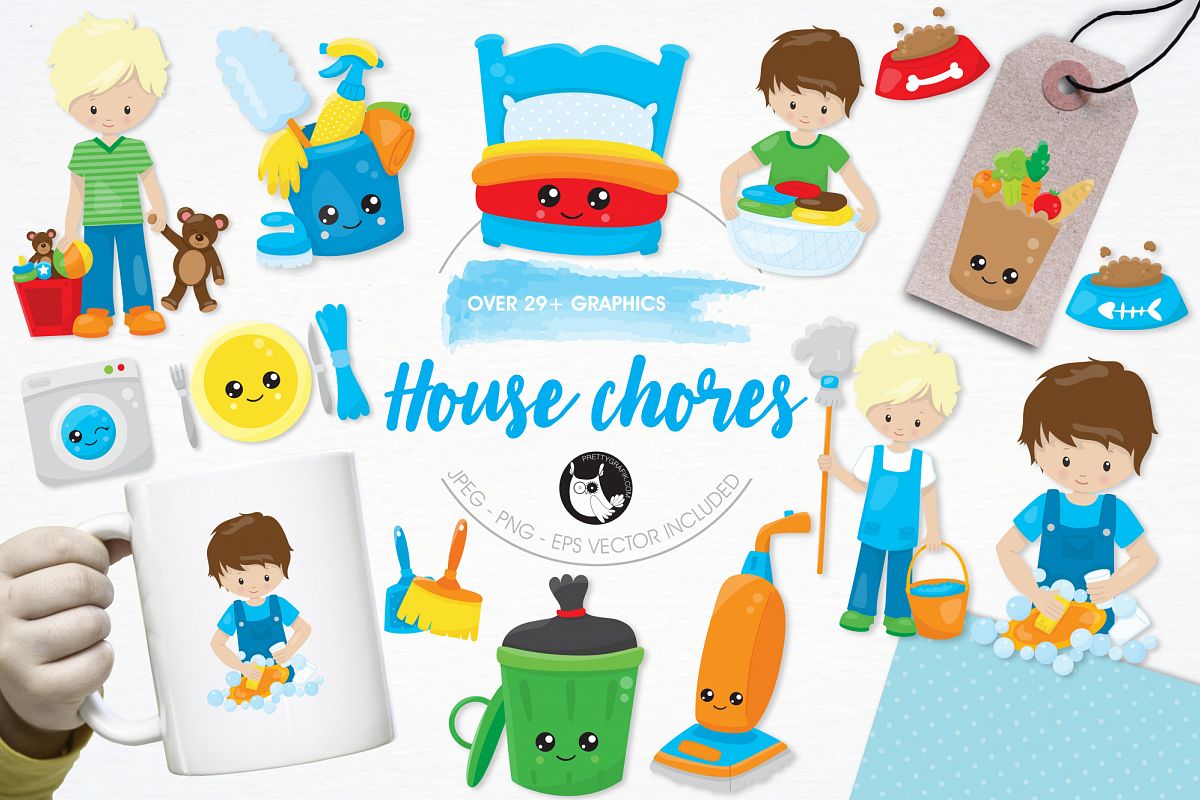 house chores graphics and illustrations house chore