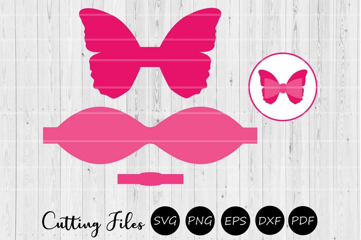 Butterfly Bow | Scalloped Bow | SVG Cut File | example image 1