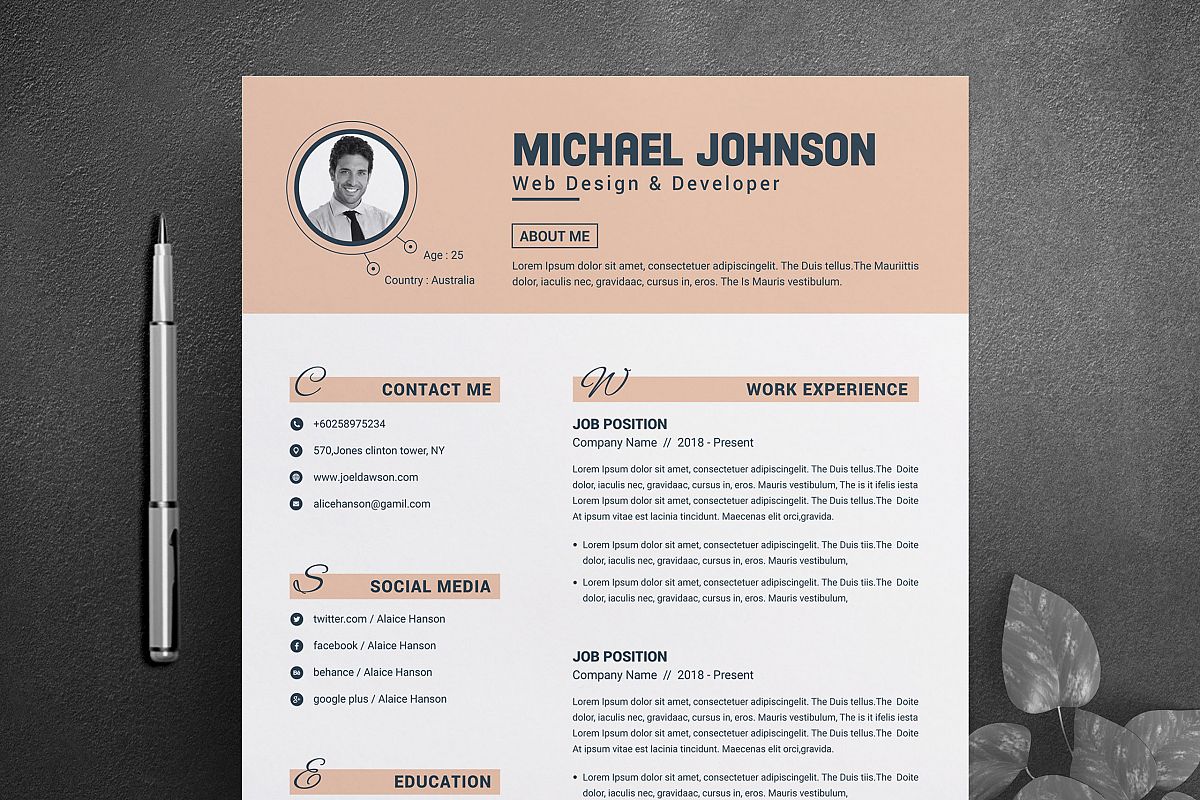 Resume Template for Word & Pages example image 1