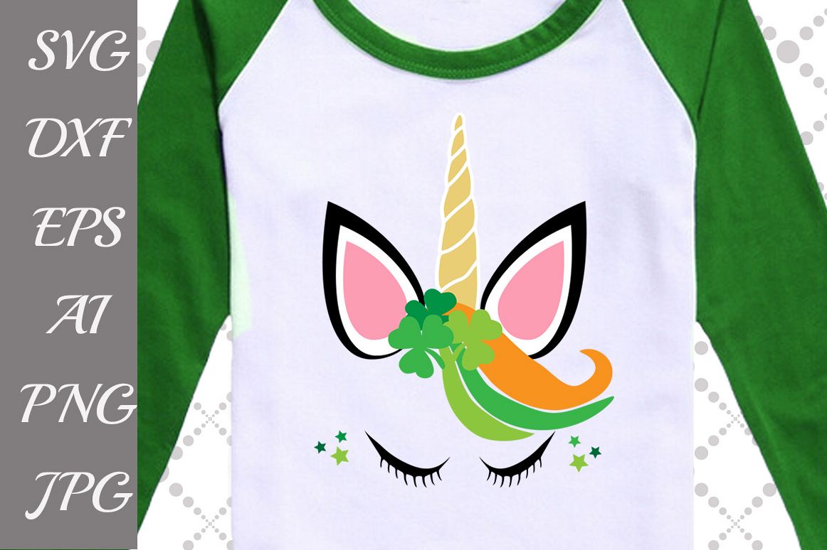 ST PATRICKS UNICORN SVG example image 1