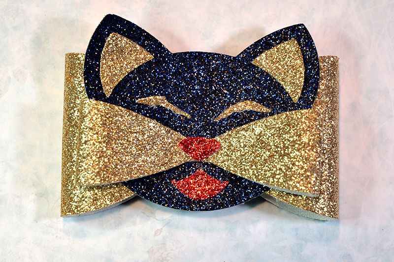 Hair bow template SVG, DIY leather bow template example image 1