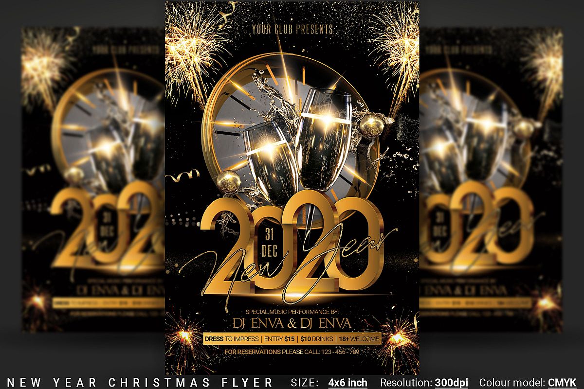New Year Christmas Party Flyer example image 1