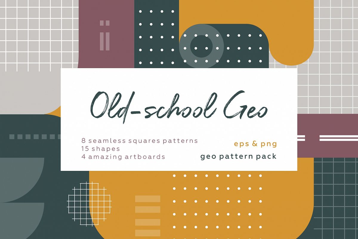 Old school geometry pattern collection example image 1